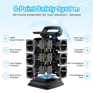 Power Strip Tower Socket <strong>Extension</strong> Lead With 12 Widely Spaced Outlets 3 <strong>USB</strong> Ports <strong>Extension</strong> - Product Image 4