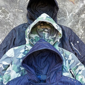 Oem Custom <b>Cropped</b> <b>Zip</b> <b>up</b> Raw Japanese Selvedge Denim Jackets Vintage Fireman Clasp Hooded Bomber Jeans Denim Jacket for Men - Product Image 5