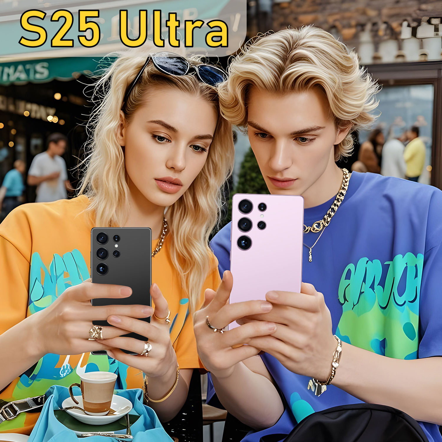 ORANGLES Global Version S25 Ultra 5G Smartphone Android 16 16GB+1TB 7.3 Inch 72+108MP HD Beauty Camera Unlocked Gaming Mobile Phone - full product showcase - displaying specifications - Image 5 of 6 | adapts to any space | Global Version S25 Ultra 5G Smartphone Android 16 16GB+1TB 7.3 Inch 72+108MP HD Beauty Camera Unlocked Gaming Mobile Phone deal New Jersey | Free Shipping ORANGLES