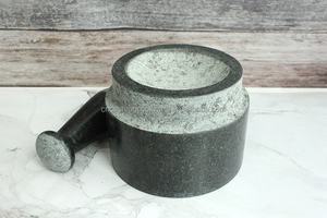 Bols de broyage à Double face en pierre de granit naturel, ensemble de mortier et de pilons - Product Image 5