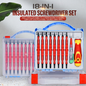 Insulated <b>Screwdriver</b> Set 18 In 1 Precision Cross Phillips Magnetic Dual Head For Home Electronics Repair - Product Image 5