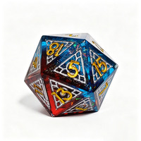 Prix de gros : Ensemble de dés polyédriques en résine, 7 pièces, style vitrail gothique, avec chiffres dorés, pour jeux de rôle DND RPG TTRPG