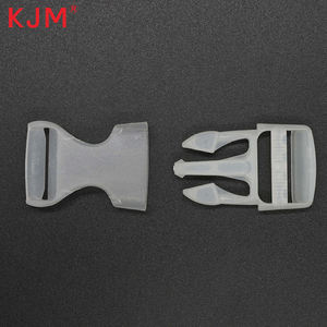 Accessoires de partie de sac d'école Kjm logo personnalisé boucle en plastique transparent pp 18mm boucle à dégagement latéral rapide blanc clair - Product Image 2