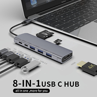 Station d'accueil hub type-c 8 en 1 pour Mac Book Pro Dock d'extension pour ordinateur portable Accessoires informatiques hubs usb