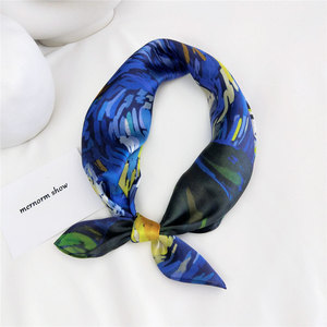 ผ้าพันคอผ้าไหมพิมพ์ลายดิจิทัลลายม้าเครนฤดูร้อนผ้าพันคอผ้าไหมผู้หญิงหรูหราพิมพ์ลายตามสั่งผ้าพันคอฮิญาบผ้าไหม100% สี่เหลี่ยมขนาด53*53ซม. สำหรับผู้หญิง - Product Image 5