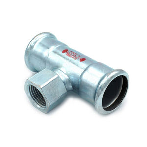 Raccordo a T con filettatura F 3/4 X 35 X 35 in acciaio al carbonio a pressione per collegamento tubi - Product Image 1