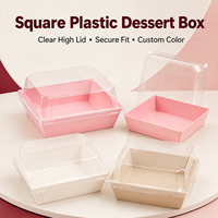 13,5 x 12,5 x 6,5 cm Großhandels-Kundenspezifische Kartonage, Rosa Papier Bedruckte Kleine Donutbox-Verpackung, Einweg-Lebensmittelbox mit Deckel