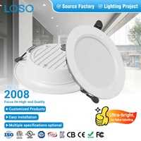 LOSO Plafonnier LED encastré à haute luminosité anti-éblouissement pour hôtel, magasin, bureau, en aluminium moulé sous pression, blanc, 6W 9W 12W 18W