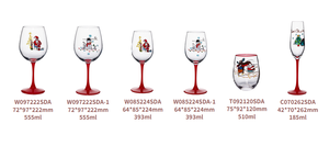 Verre à vin blanc de conception européenne, fabriqué à la machine, peint à la main, motif maison rouge, pour occasions festives, barware de fête - Product Image 4