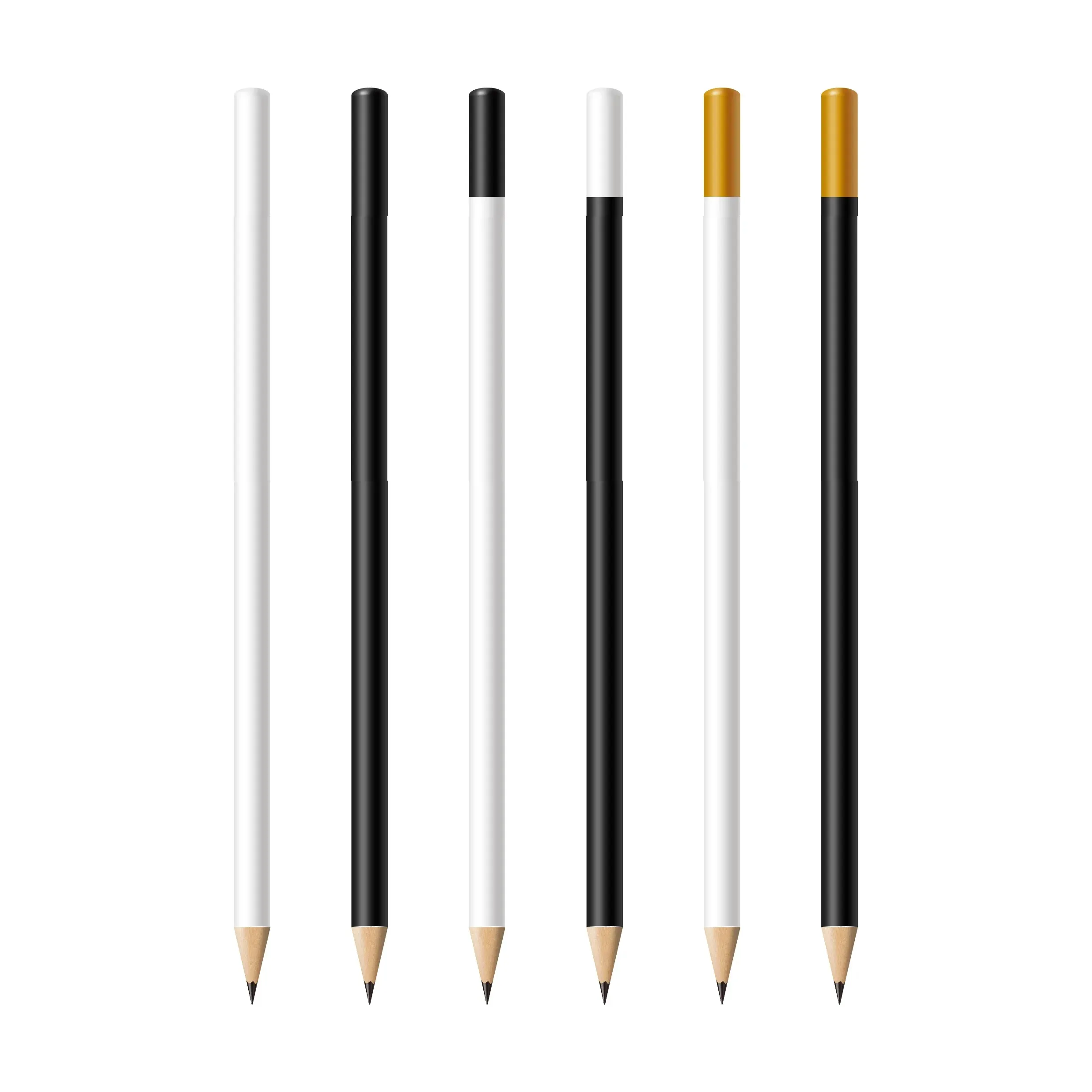 luxury 6 Pcs Custom Logo Pencils Students Wood Graphite Wooden HB Pencils Set