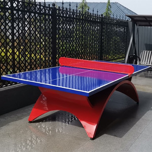 Mesa de Ping Pong Plegable para Uso en Interiores y Exteriores, Diseño Arcoíris Grande, 760 mm de Altura - Product Image 1
