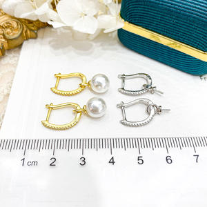 อุปกรณ์ทำเครื่องประดับเงินแท้ S925 สำหรับต่างหูประดับมุก DIY พร้อมลูกปัดทรงกลมขนาด 8-13 มม. รุ่น 21570 ถาดเปล่าสำหรับต่างหู - Product Image 4