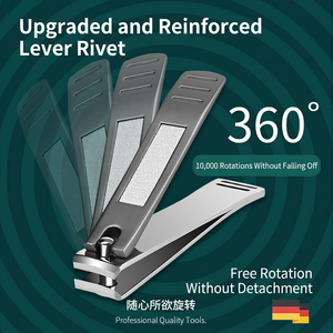 Stainless Steel Nail Clippers Set <b>Flat</b> Jaw Wide Opening <b>Pointed</b> Blade Durable Design For Finger Nails Adult Use - Product Image 2