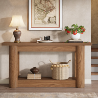 Table console étroite Tribesigns de 63 pouces, table d'entrée longue à 2 niveaux de rangement, meuble de salon, d'entrée ou de couloir