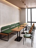 Meubles de restaurant d'hôtel modernes et luxueux, table et chaises en contreplaqué, écologiques, faciles à nettoyer