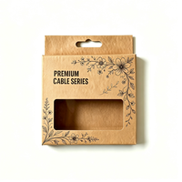 Boîte d'emballage suspendue en papier kraft durable, personnalisée avec fenêtre découpée en PVC transparent pour la commercialisation d'accessoires électroniques grand public