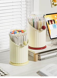 IStapromo Gifts Makeup Brush Storage Cup Pen Holder Desktop Multi-functional Storage <b>Box</b> Cosmetic Organizer Dustproof Storage - Product Image 3