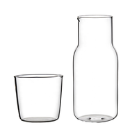 Bouilloire et tasse à café en verre écologiques personnalisées avec anse pour le camping - Petite carafe à jus