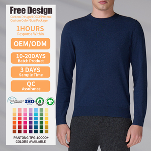 Custom LOGO OEM Men Sweater Jacquard Pattern Knitwear Winter <b>Pullover</b> <b>Jumpers</b> Casual Cotton Knitted Top Crew Neck Sweater - Product Image 2