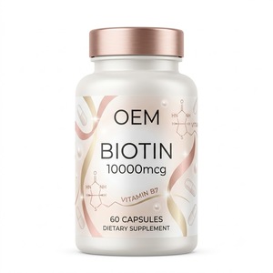 Cápsulas de Biotina OEM ODM 10000mcg, Cápsulas de Vitamina B7, 60 Cápsulas, Suplemento Dietético para el Cabello, la Piel y las Uñas - Product Image 1