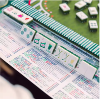 Juego de Mahjong Americano Personalizado Sunday, Tapete de Acrílico Grabado de Lujo de 2 Capas Color Cúrcuma, Juego de Mahjong Portátil de Alta Calidad