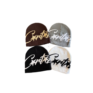 Gorro de Punto Jacquard con Logotipo Personalizado, Estampado de Estrellas, Estilo Urbano Hip Hop, Color en Contraste, Gorro Cálido - Product Image 1