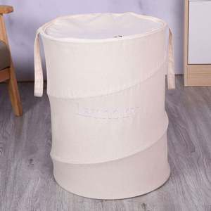 Eco-Friendly 3-Tier Pop-Up Cover Foldable Polyester Cloth <b>Laundry</b> <b>Basket</b> with Fancy Design for Bulk Storage Home Center Square - Product Image 3