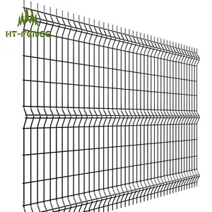 Panel pagar kawat logam 3D harga pabrik pagar kawat las lipat V taman rumah pagar jaring