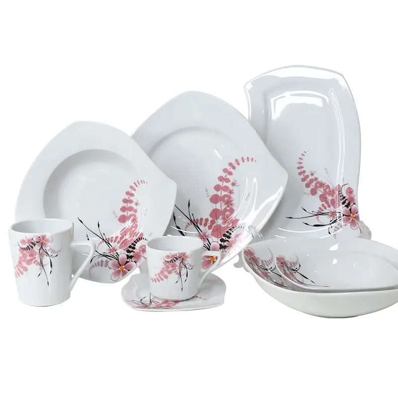 20 pieces ceramic new dinnerware porcelain 20 pcs dinner sets S-shape dinnerware sets ceramic dinner sets platos loza vajilla