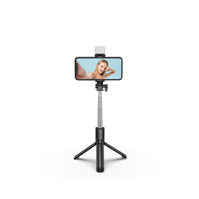 Hot Sale Free Sample H1S Selfie Stick Tripod Led Light Phone Wireless Handheld Selfie Stick Stand