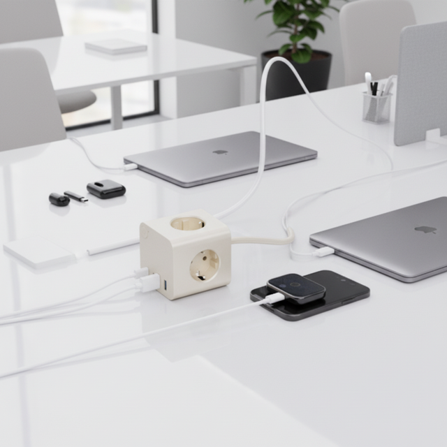 KC/CE Multi-Way 2 USB PD 25W 2 Type-C Power Strip European EU Plug Standard Extension Socket Switch Compact Design for Home Use