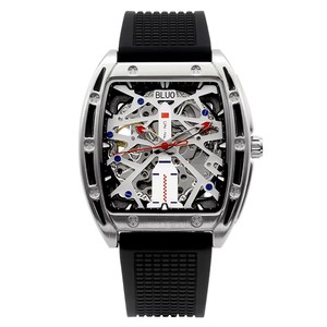 Montre mécanique pour homme, boîtier tonneau ajouré, mouvement chinois, index lumineux, étanche 30m, style sport, livraison directe - Product Image 2