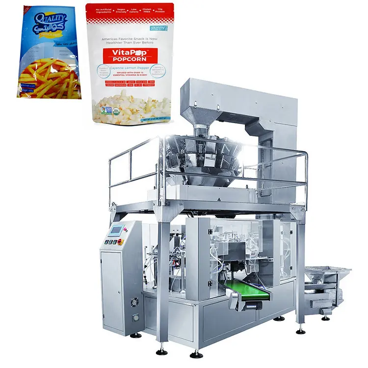 High speed multifunctional rotary spout pouch packaging machine ziplock granular cube premade valve bag packing machine