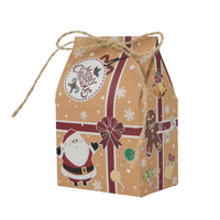 Boîte cadeau en forme de maison écologique en matériaux recyclés avec ficelles pour les fournitures de fête de Noël, emballage de bonbons, de chocolat, de sushi