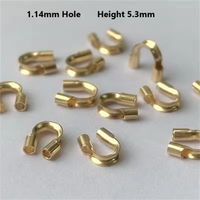 A2857 Conector de alambre en forma de U de oro laminado de 14k auténtico, protectores de cable, terminales y cierres para joyería permanente DIY