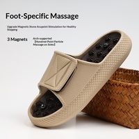 Chaussures de plage décontractées d'été à motif diamant, à bout ouvert, pour hommes, avec planche d'acupression intégrée pour massage des points d'acupuncture, en EVA, vente directe