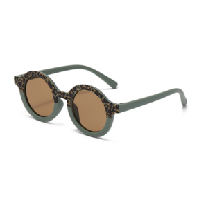 Lunettes de soleil rétro pour bébés à imprimé léopard, tendance et mignonnes, verres colorés, fabriquées en PC et métal, vente en gros - Product Image 4