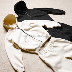 Clothing Manufacturers Custom Design High Street Casual Boxy Fit Hoodie and Baggy Sweatpants <b>Set</b> Tracksuit Custom Sweat Suit - Product Image 2