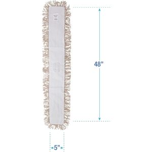 Boardwalk BWK1348 48 pouces. X 5 In. Tête de balai à poussière industrielle en coton Hygrade, blanche - Product Image 5