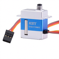 Moteur servo numérique micro DC sans noyau KST DS315MG V8.0 20g DC6.0V/7.4V 0.07sec avec boîtier en alliage d'aluminium 2BB pour pièces d'avion RC et planeurs
