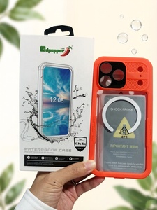 Custodia Impermeabile Lusso Arancione Antipolvere Subacquea per iPhone 17 Pro Max, Custodia Mars Resistente all'Acqua con Cinghia da Polso - Product Image 1