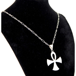 .925โซ่ฟิกาโรเงินสเตอร์ลิงพร้อมจี้ ankh - Product Image 4