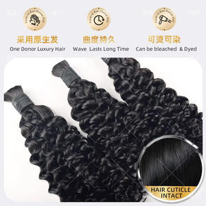 Cheveux humains Remy 1B double drawn pour tressage, 12-26 pouces, 100g, cuticules alignées, bouclés profonds, pour tresses bohèmes - Product Image 4