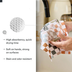 Serviette <span class=keywords><strong>de</strong></span> cuisine en microfibre EMB en gros, haute qualité, logo personnalisé imprimé, écologique, séchage rapide, avec poignée, réutilisable pour la cuisine - Product Image 3