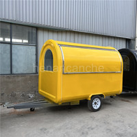 CANCHE 2.2m rose Food Truck/Machine à café remorque alimentaire/four à pizza chariot à hot-dog