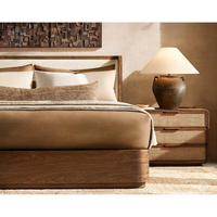 Meubles de chambre à coucher de luxe en bois massif taille personnalisée abri tissu Base de lit lit rembourré
