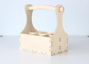 Cesta de regalo de madera para 6 botellas, con asa de madera contrachapada CNC, para cerveza artesanal y vino, OEM personalizado, Vietnam, multifuncional, duradera - Product Image 5