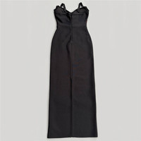 Robe de soirée élégante pour femme avec strass, perles et franges, bretelles spaghetti, style bandage, Vestido