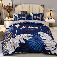 Parure de lit en coton 100% fabriquée en Chine, comprenant drap, housse de couette et taies d'oreiller, impression 3D