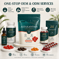 Lancement de la marque Wellness aux États-Unis et en Europe pour les vendeurs e-commerce, OEM, marque privée, complément alimentaire, astaxanthine en gélules molles 12 mg liposomales